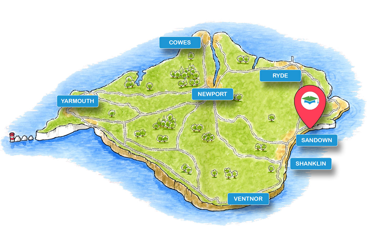 School trip Isle of Wight location map for Wildheart Trust (IW Zoo)
